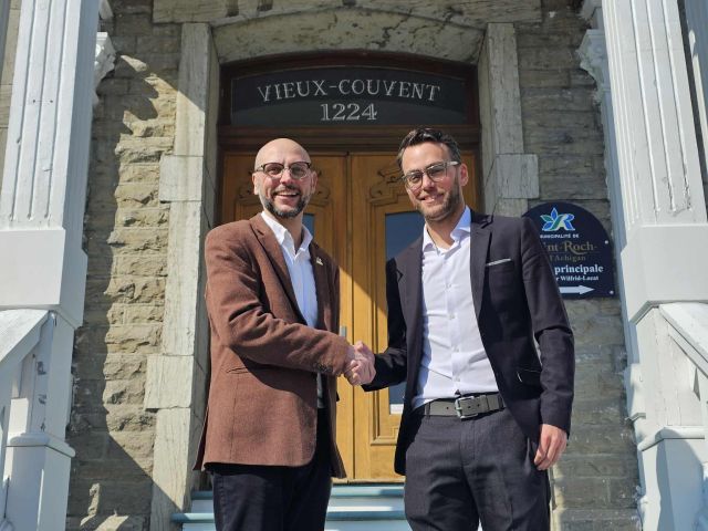 Sebastien Marcil maire et David Cousineau dg