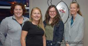 La mairesse Josyane Forest, Rollande Gagnon, Catherine Venne et Isabelle Marsolais, conseillère déléguée à la culture Vernissage Rollande Gagnon & Catherine Venne